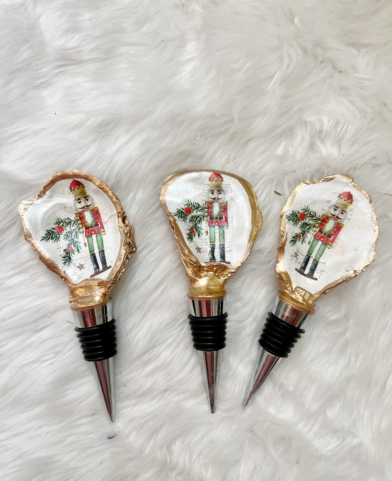 Christmas oyster wine stoppers