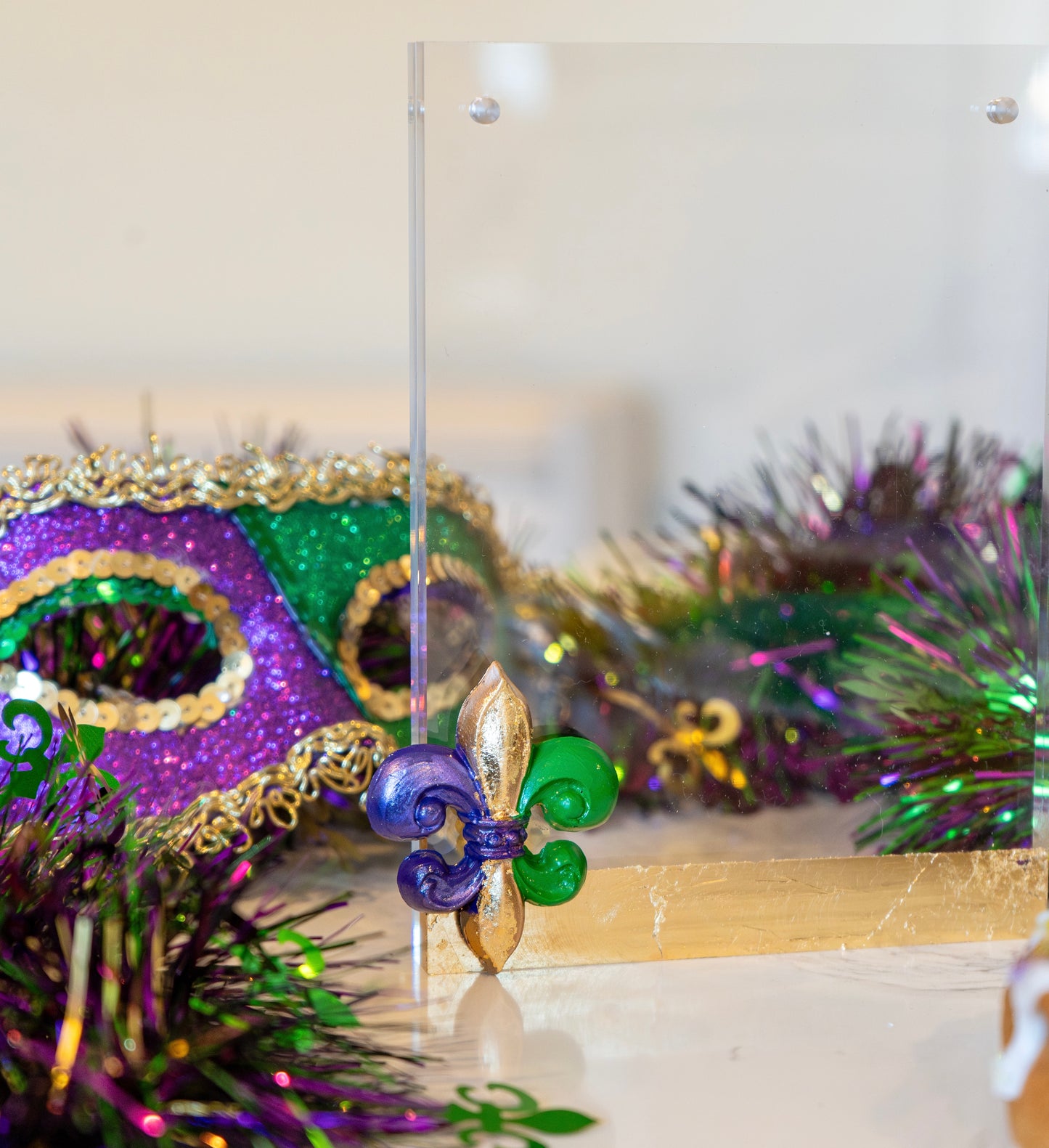 acrylic Mardi Gras frame (large)