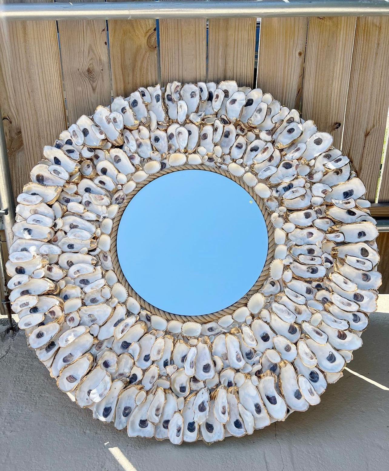 33 inch round oyster mirror