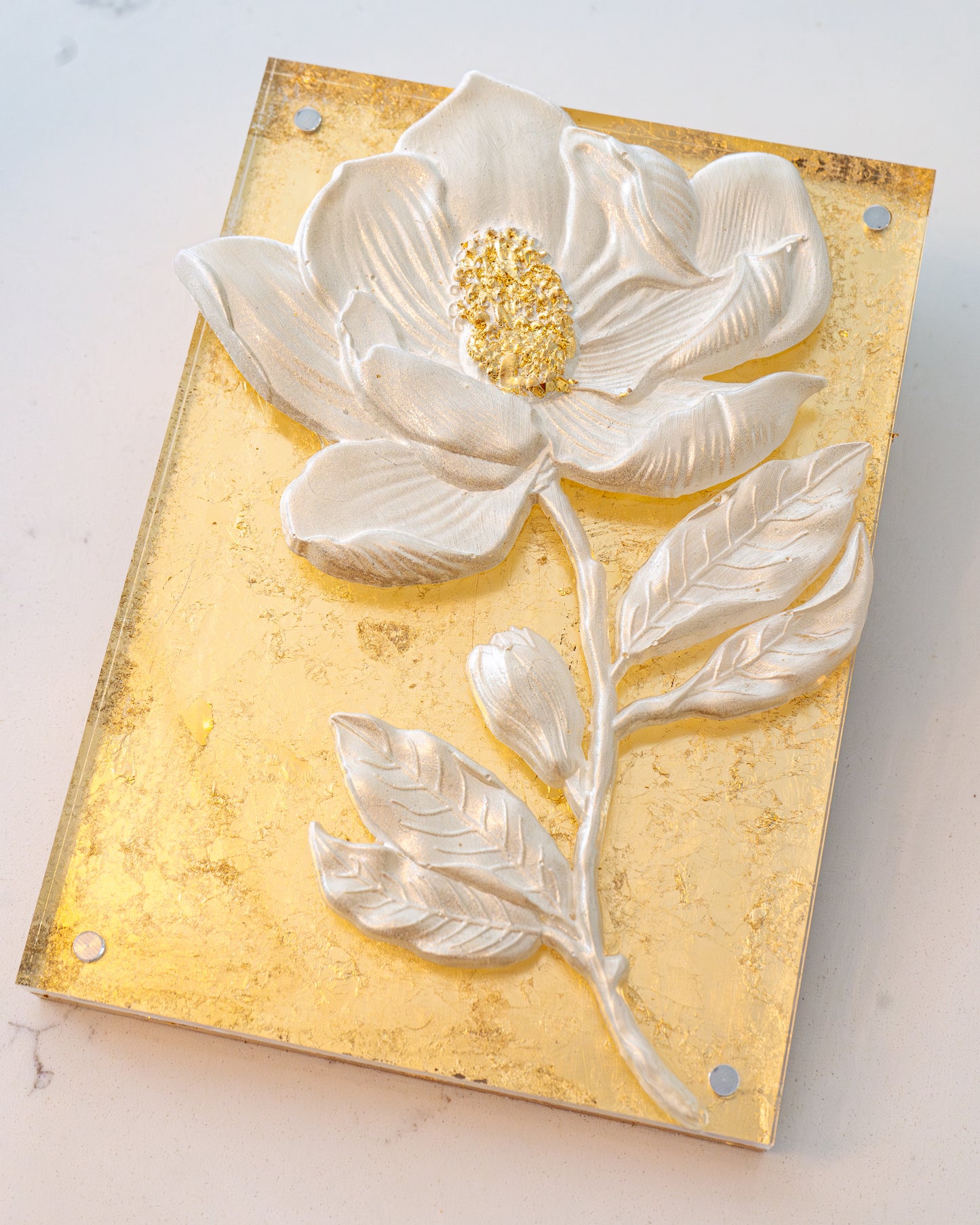 Magnolia Flower/Angel Wings Acrylic Plaque