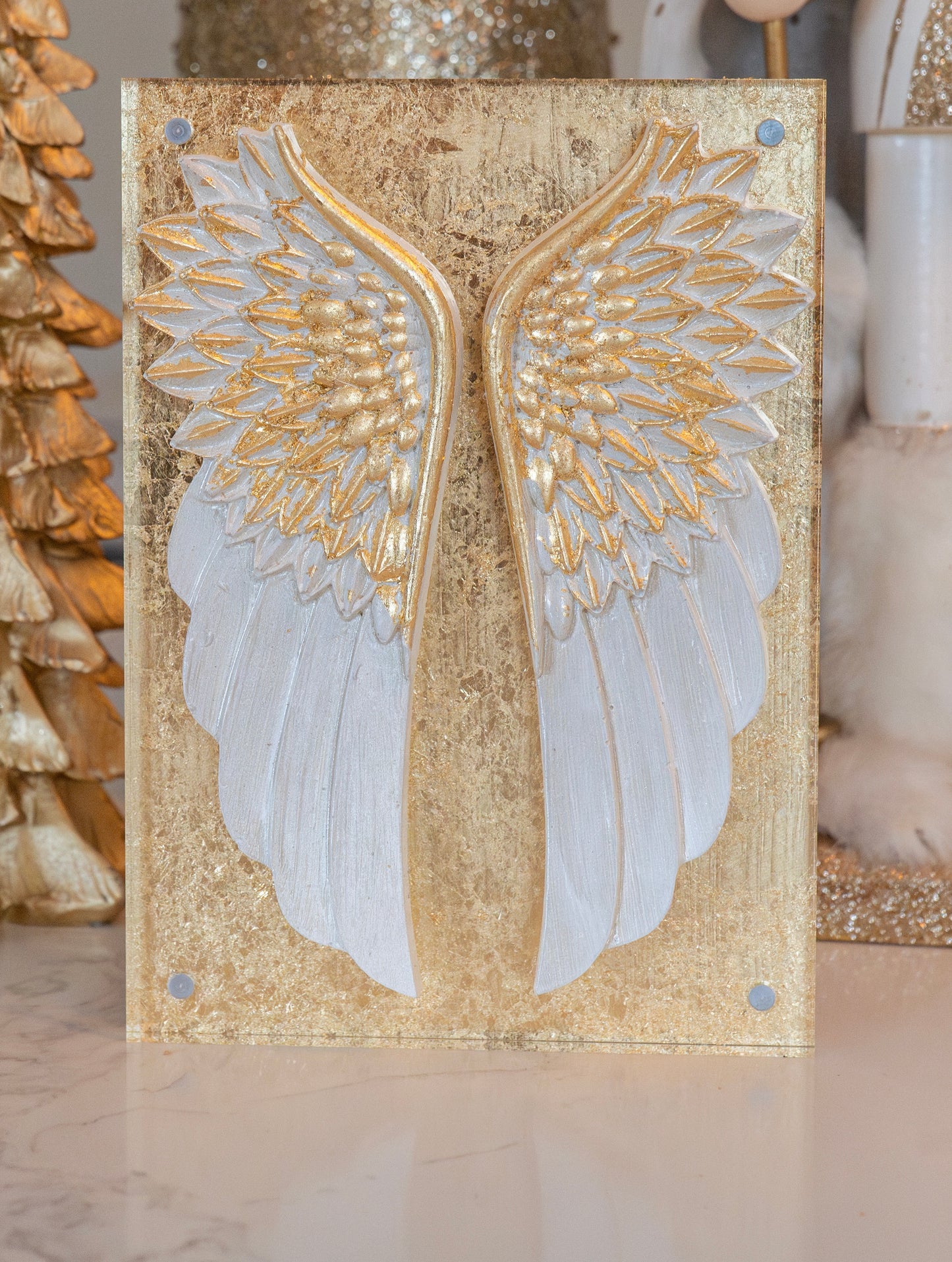 Magnolia Flower/Angel Wings Acrylic Plaque