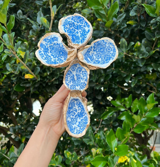 Blue Paisley Oyster Cross