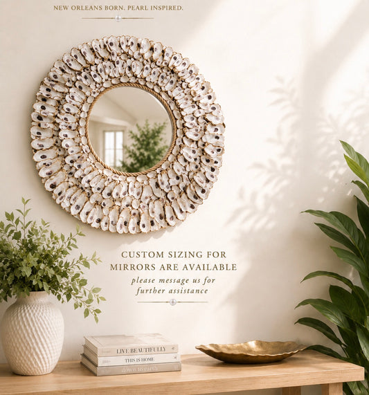 33 inch round oyster mirror